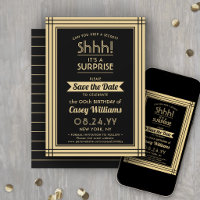 Downloadable Surprise Birthday Party Black & Gold
