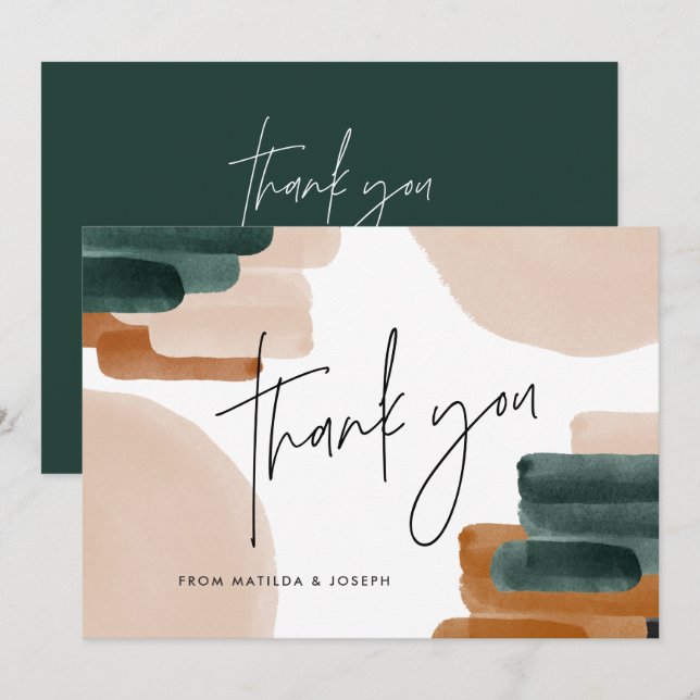 downloadable terracotta baby shower thank you invitation (Front/Back)