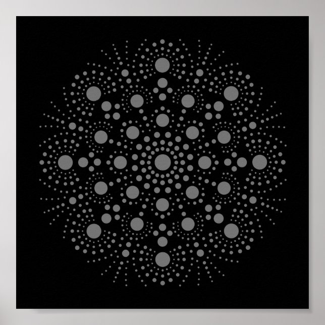 Downloadable Unique Abstract Art Mandala Template Poster (Front)