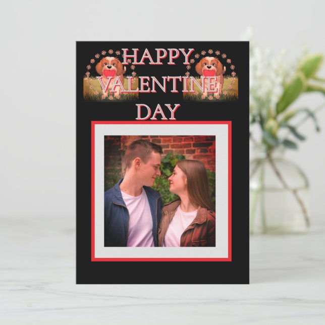  Downloadable Valentine Day Hearts Invitation Card (Standing Front)