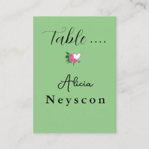 Downloadable Wedding heart and flowes Greenery Place Card