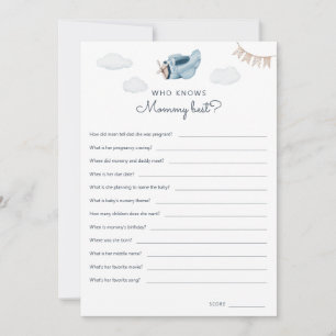 Downloadable Who Knows Mommy Best Game Card