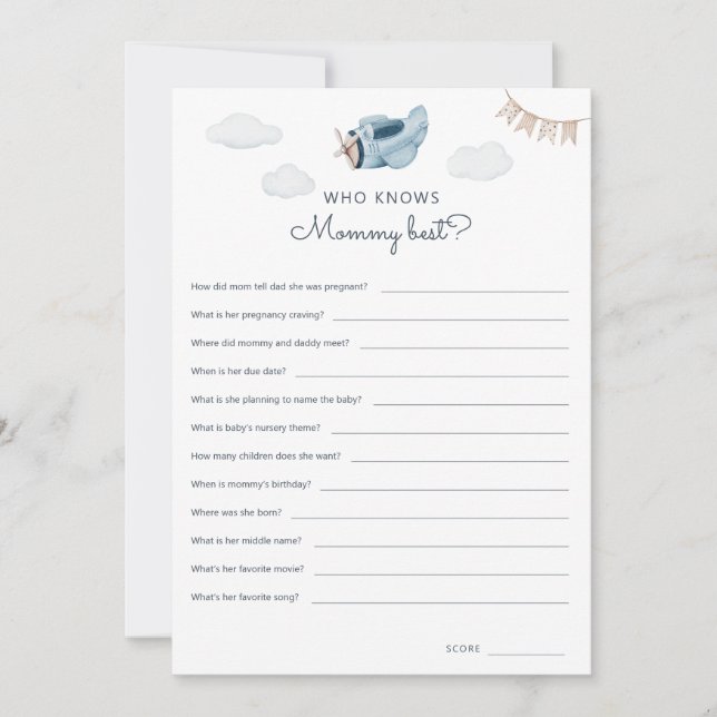 Downloadable Who Knows Mummy Best Game Card (Front)