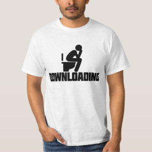 Downloading - Funny Toilet Pooping  T-Shirt