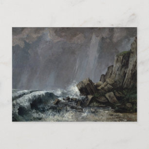 Downpour at Etretat Postcard