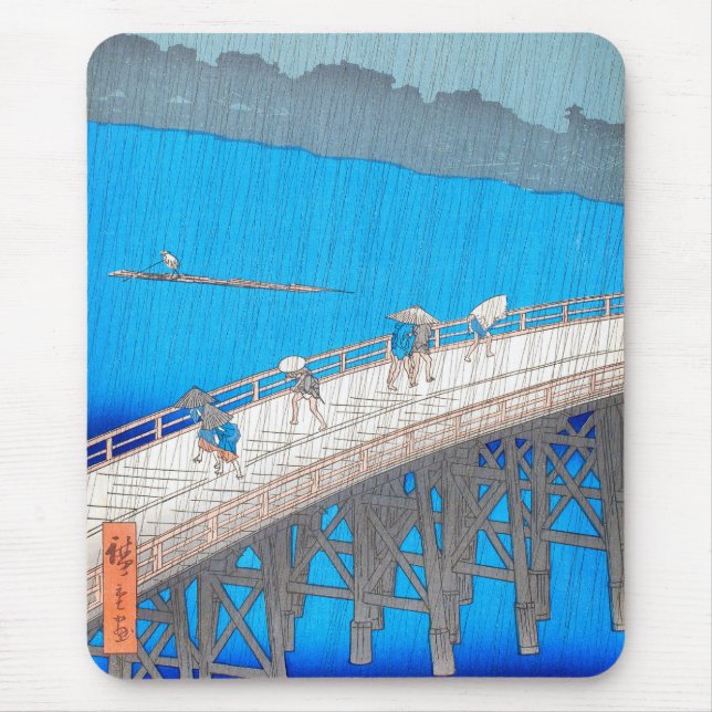 Downpour by Hiroshige Mouse Mat (Front)