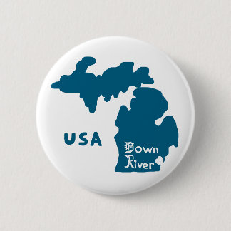 Downriver Michigan Blue 6 Cm Round Badge