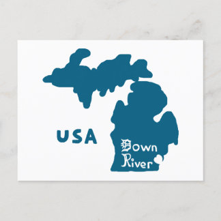 Downriver Michigan Blue Postcard