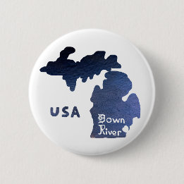 Downriver Michigan River 6 Cm Round Badge