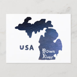 Downriver Michigan River Postcard