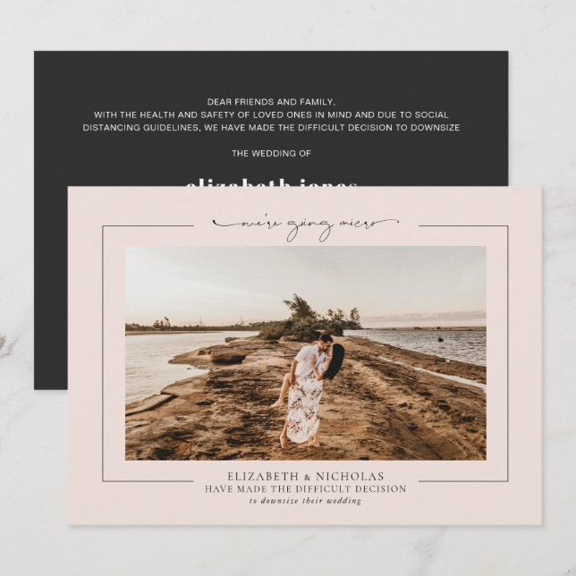 Downsized Micro Wedding Photo Announcement (Front/Back)