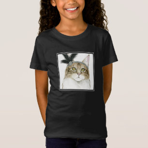 Downton Cat Adorned With Feathers T-Shirt
