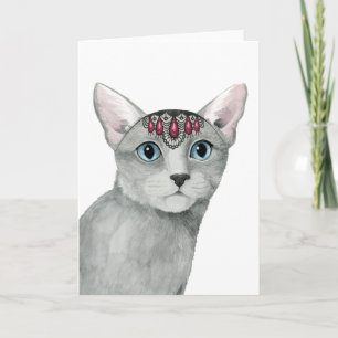 Downton Cat Bejeweled Card