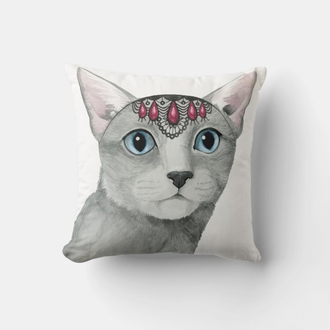Downton Cat | Bejeweled Cushion (Front)