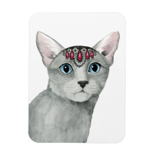 Downton Cat   Bejeweled Magnet
