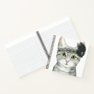 Downton Cat   Bejeweled With Lace Notebook
