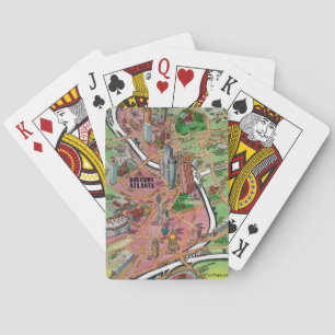Downtown Atlanta Georgia Cartoon Map Playing Cards