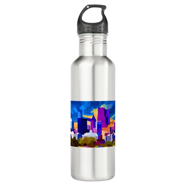Downtown Atlanta Georgia Skyline at Sunset 710 Ml Water Bottle (Front)