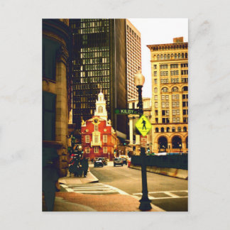 Downtown Boston on Kilby Street Postcard