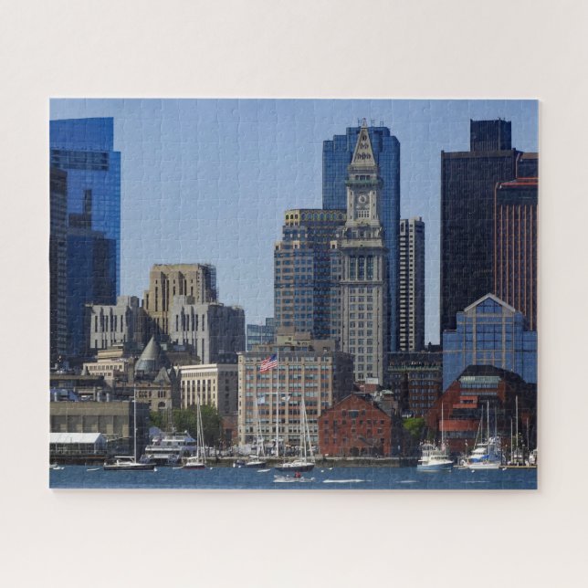 Downtown Boston Skyline and Boston Harbour Jigsaw Puzzle (Horizontal)