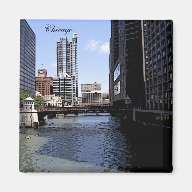 Downtown Chicago by River Magnet (Front)