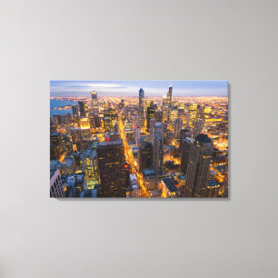 Downtown Chicago skyline at dusk Canvas Print