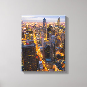 Downtown Chicago skyline at dusk Canvas Print