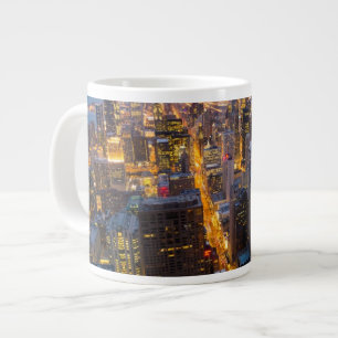 Downtown Chicago skyline at dusk Large Coffee Mug