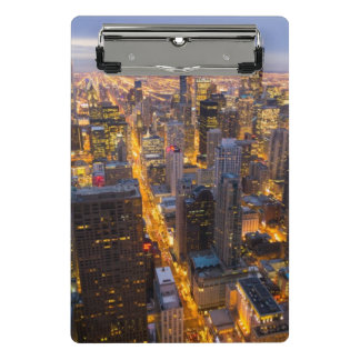 Downtown Chicago skyline at dusk Mini Clipboard