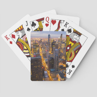 Downtown Chicago skyline at dusk Playing Cards