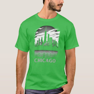 Downtown Chicago Skyline at Night T-Shirt