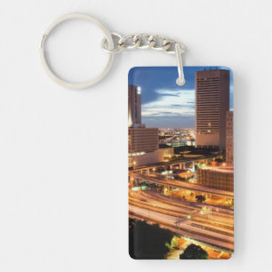 Downtown City View Key Ring