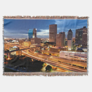 Downtown City View Throw Blanket