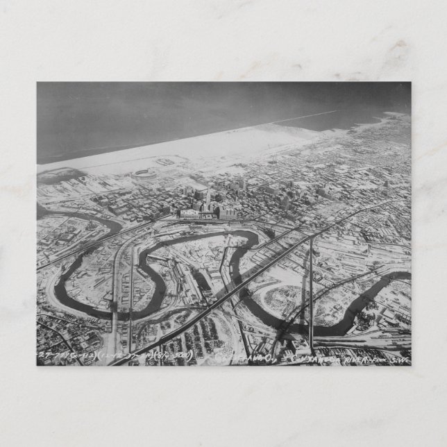 Downtown Cleveland in 1937 Postcard (Front)