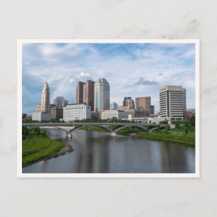Downtown Columbus View from Main St Bridge Postcard