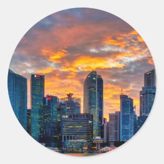 Downtown core classic round sticker