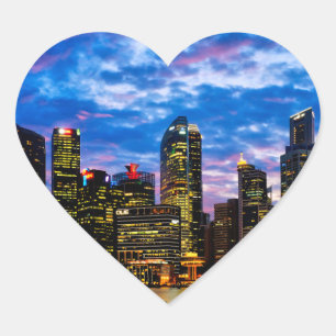 Downtown core heart sticker