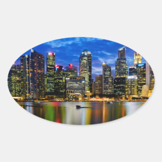 Downtown core oval sticker