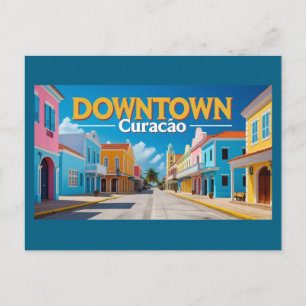 Downtown curacao holiday postcard