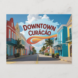 Downtown curacao holiday postcard