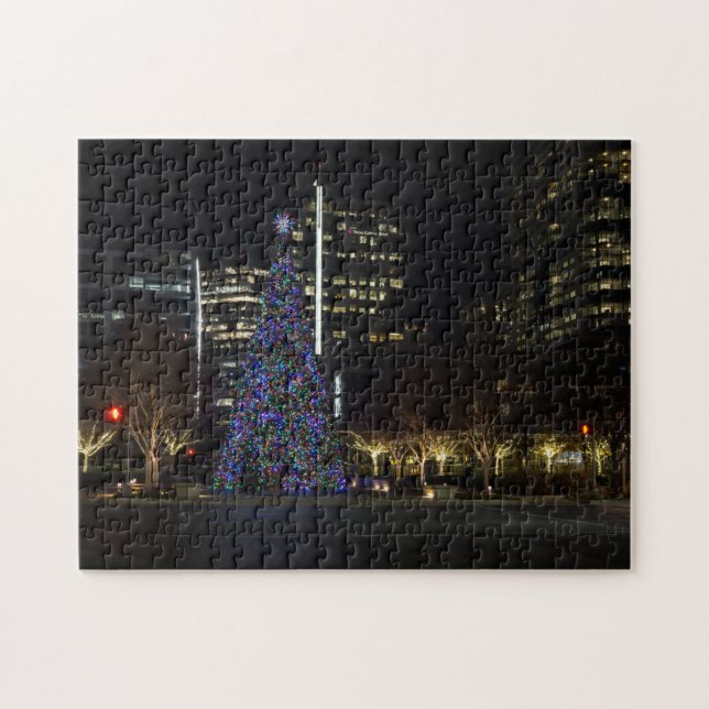 Downtown Dallas Christmas Jigsaw Puzzle (Horizontal)