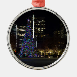 Downtown Dallas Christmas Metal Tree Decoration