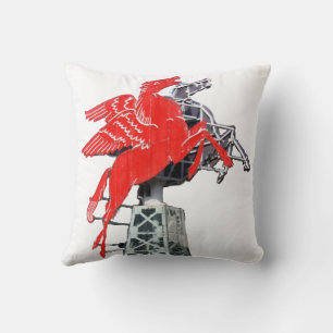 Downtown Dallas Pegasus Neon sign Cushion