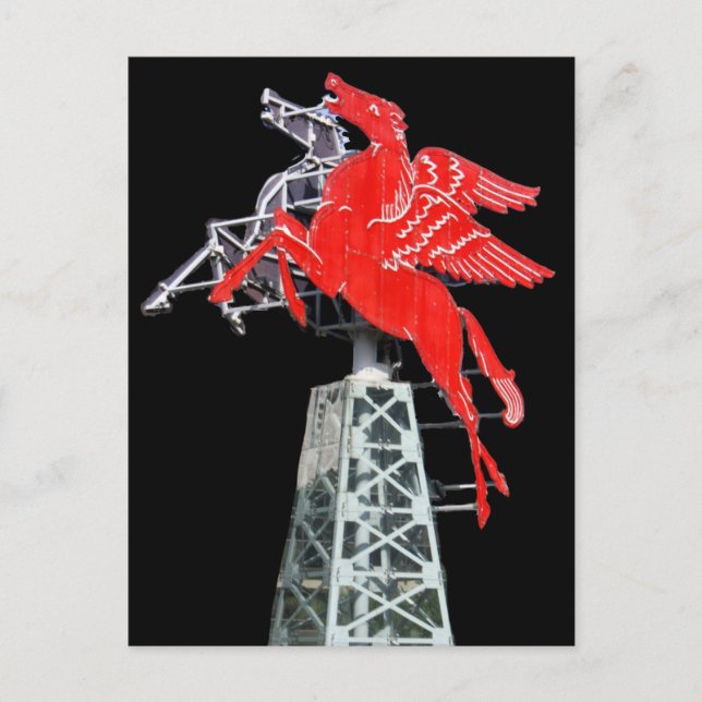Downtown Dallas Pegasus Neon sign Postcard (Front)