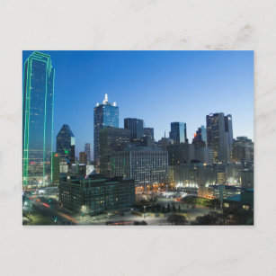 Downtown Dallas, Texas in early morning. Postcard