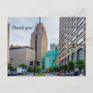 Downtown Detroit Thank You Postcard