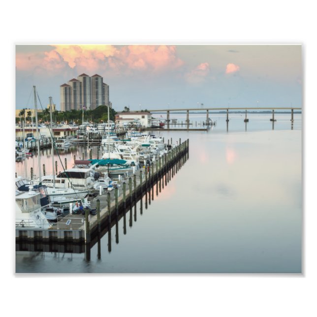 Downtown Fort Myers Florida at Sunrise Photo Print (Front)