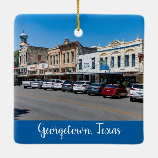 Downtown Georgetown, Texas, Ceramic Ornament (Back)