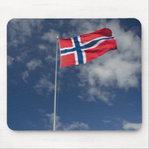 Downtown historic port area of Bergen wth flags Mouse Mat