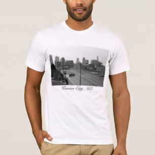 Downtown Kansas City Skyline–Black and White Pho T-Shirt